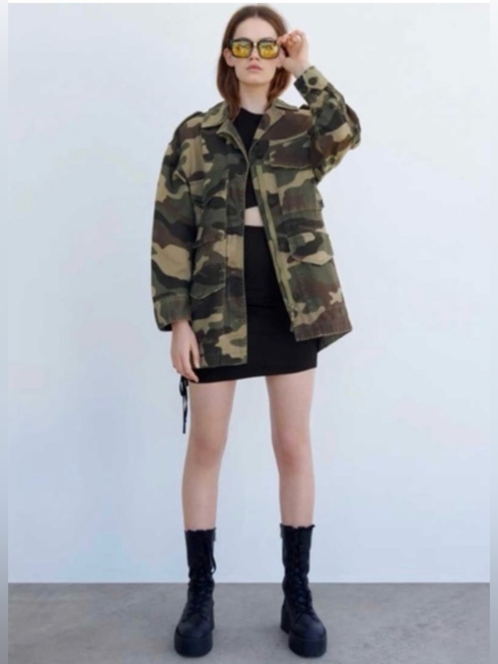 Zara camouflage denim jacket